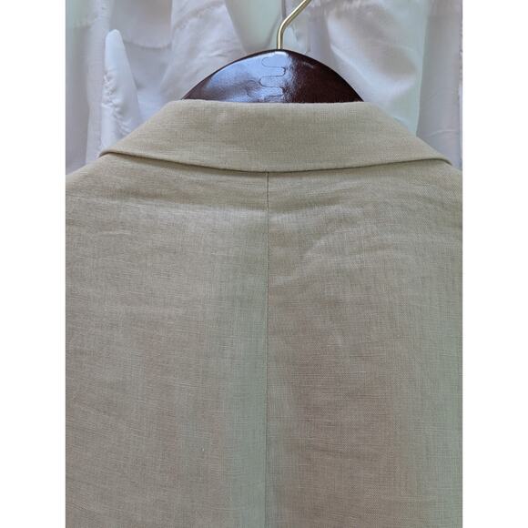 Ivory Linen 2 Button Notch Lapel Blazer 44R by Saddlebred EUC - Picture 16 of 16